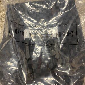 New Black Checkered Backpack